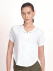Shyle White Raglan Sleeve High Low Hem TShirt
