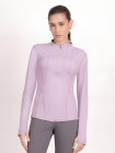 Shyle Lilac Full Sleeve Finger Keyhole High Neck Jacket