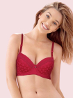 Susie Hot Red Lace Cut Work Padded Wired Bra