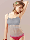 SHYLE GREY FULL LACE ADJUSTABLE STRAP SEXY CAMISOLE