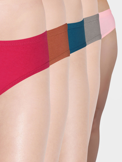 Susie Multicolor Medium Coverage Solid Bikini Panty Combo E