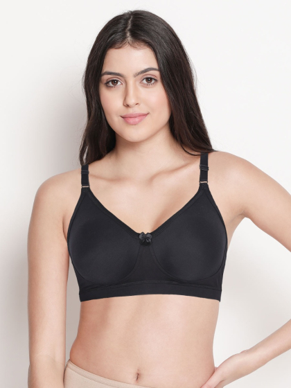 Libra Black Full Coverage Moulded Non Padded Everyday Bra