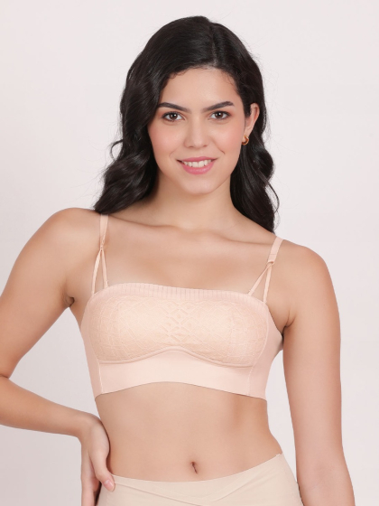 Shyle Alesan Pink Lacework Padded Wirefree Balconette Bra