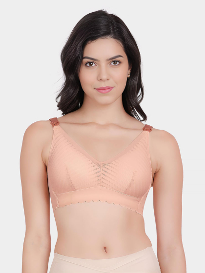 Shyle Dusty Pink Lightly Padded Strap Open Nursing Bra