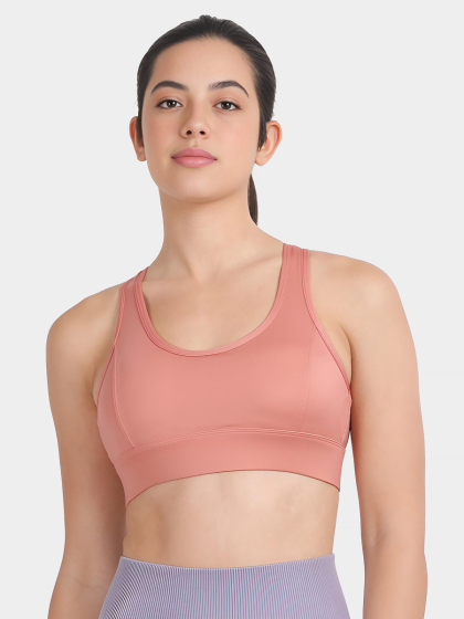 Shyle Mauveglow Mesh Panel Racerback Sports Bra