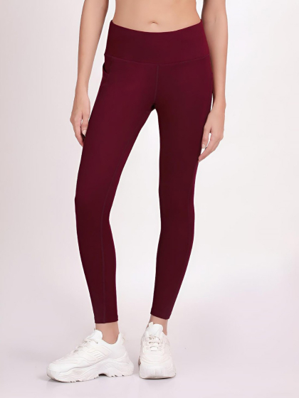Shyle Red Dahlia Coin Pocket High Waist Workout Leggings