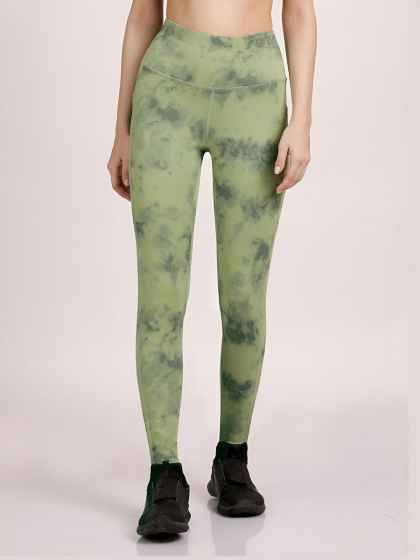 Shyle Paradise Green High Waist Marble Printed Workout Leggings