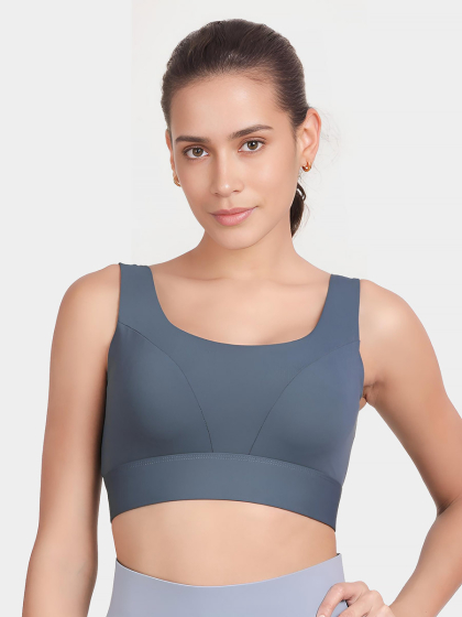 Shyle Oceanview Blue Classic Back Full Coverage Sports Bra