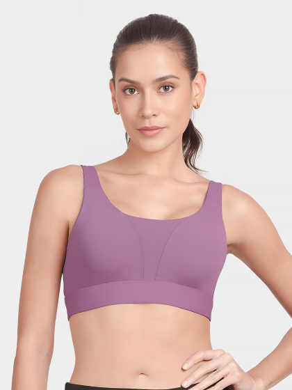 Shyle Hyacinth Purple Medium Impact Padded Sports Bra