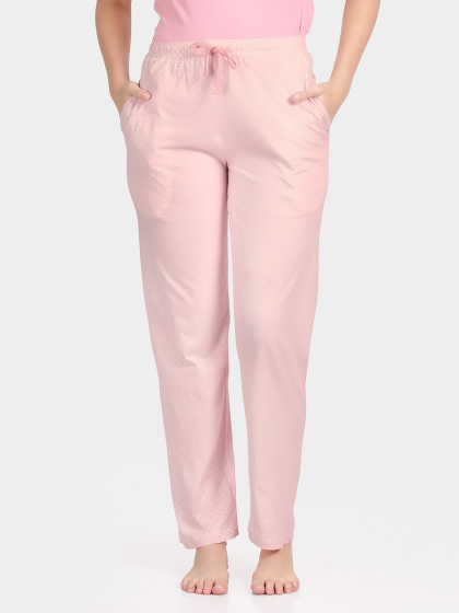 Shyaway Ballet Pink Polka Dot Print Full Length Pyjama Pant