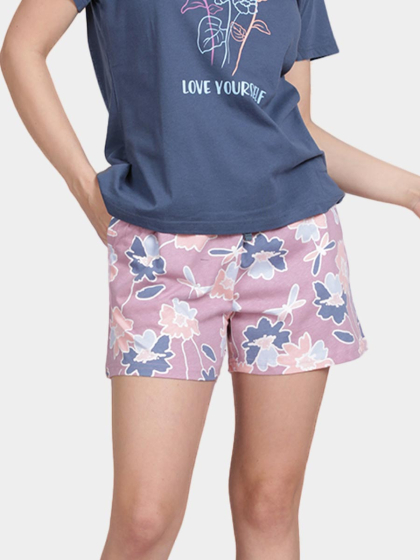 Shyaway Fragrant Lilac Printed Shorts