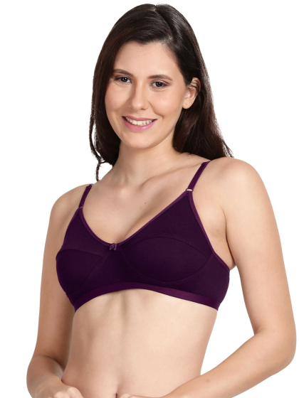 Shyle Dark Purple Non Padded Seamed Everyday Bra
