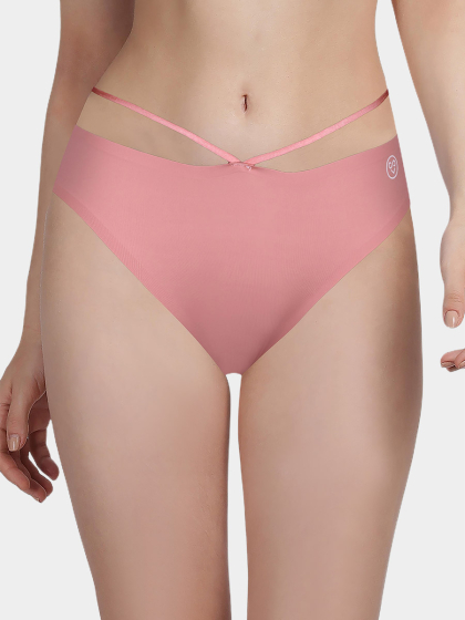 Susie Dusty Pink Solid Seamless String Bikini Panty