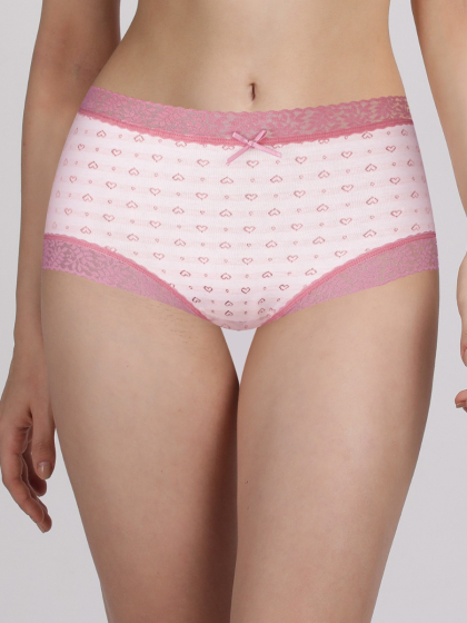 Susie Dark Pink Striped Heart Hipster Panty