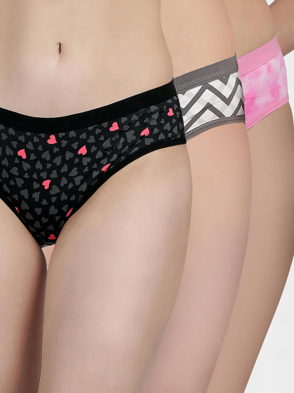 Taabu Multicolor Printed Polyamide Bikini Panty Combo A