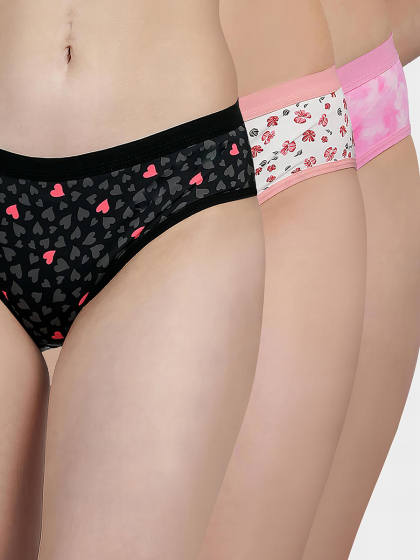 Taabu Multicolor Printed Polyamide Bikini Panty Combo C