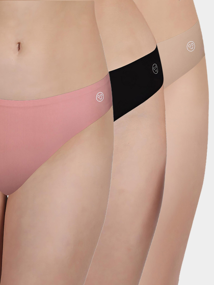 Susie Multicolor Solid Seamless Thong Panty Combo B