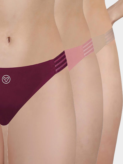 Susie Multicolor Solid Seamless Bikini Panty Combo B