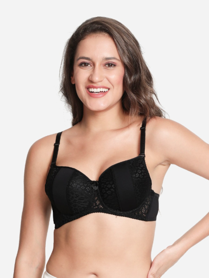 Susie BlackBeauty Lace Cup Padded Wired Bra