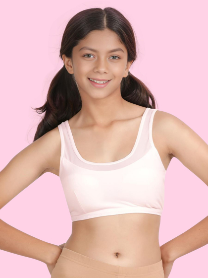Shyaway Tweens Baby Pink Padded Teens Slip On Bra