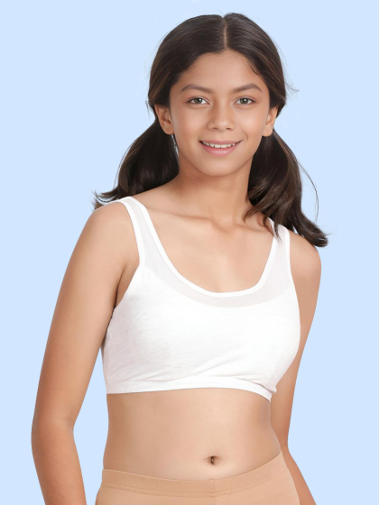 Shyaway Tweens Grey Melange Padded Teens Slip On Bra