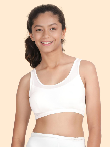 Shyaway Tweens White Padded Teens Slip On Bra