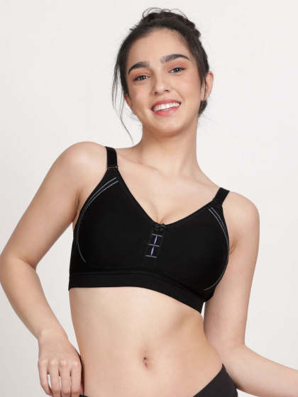Susie Black Beauty Side Encircled Contrast Cutwork Everyday Bra
